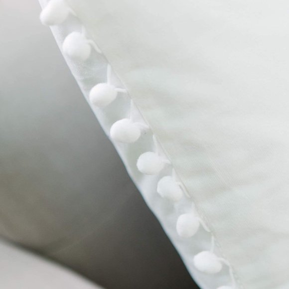White Velvet cushion COVERS with pom poms - Picture 2 of 4